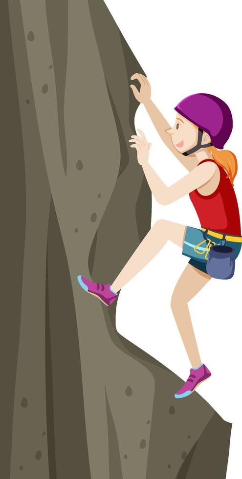 People doing outdoor rock climbing on white background vector