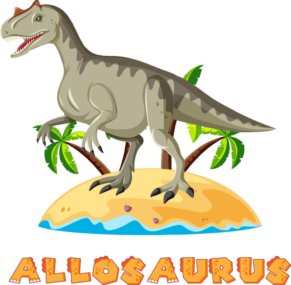 alosaurio parado en la isla vector