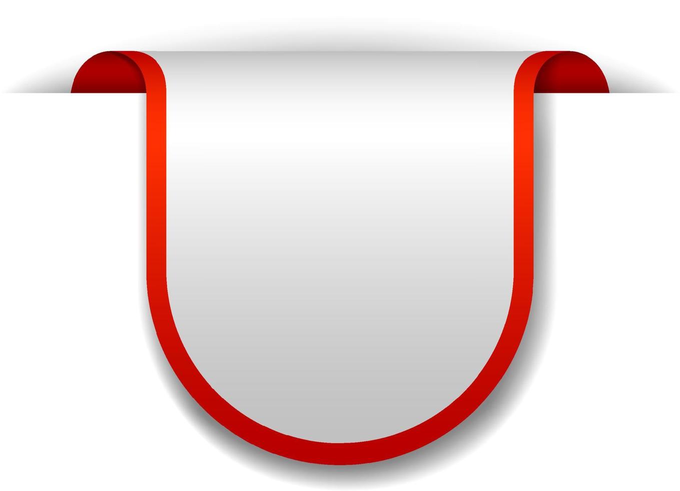Red banner design on white background vector
