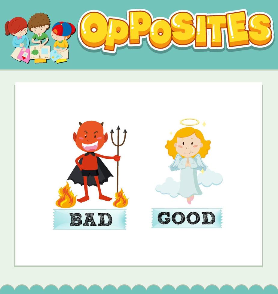 Opposite words for bad and good vector