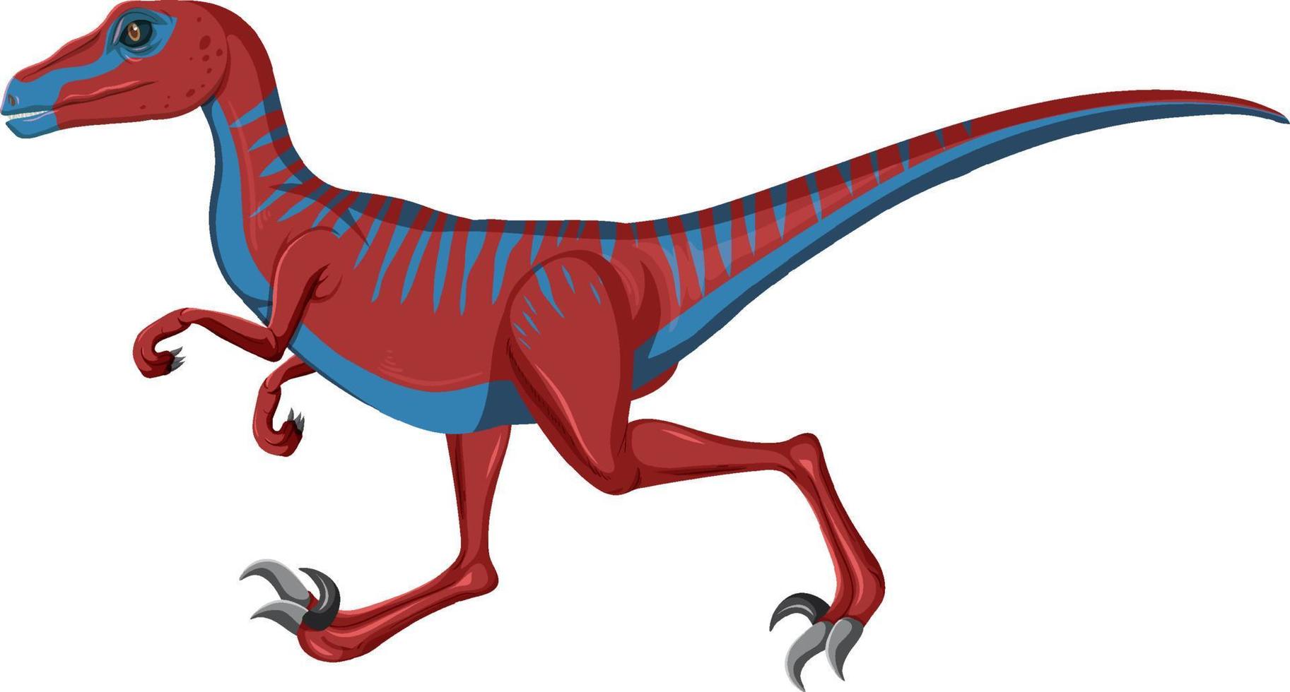 dinosaurio velociraptor sobre fondo blanco vector