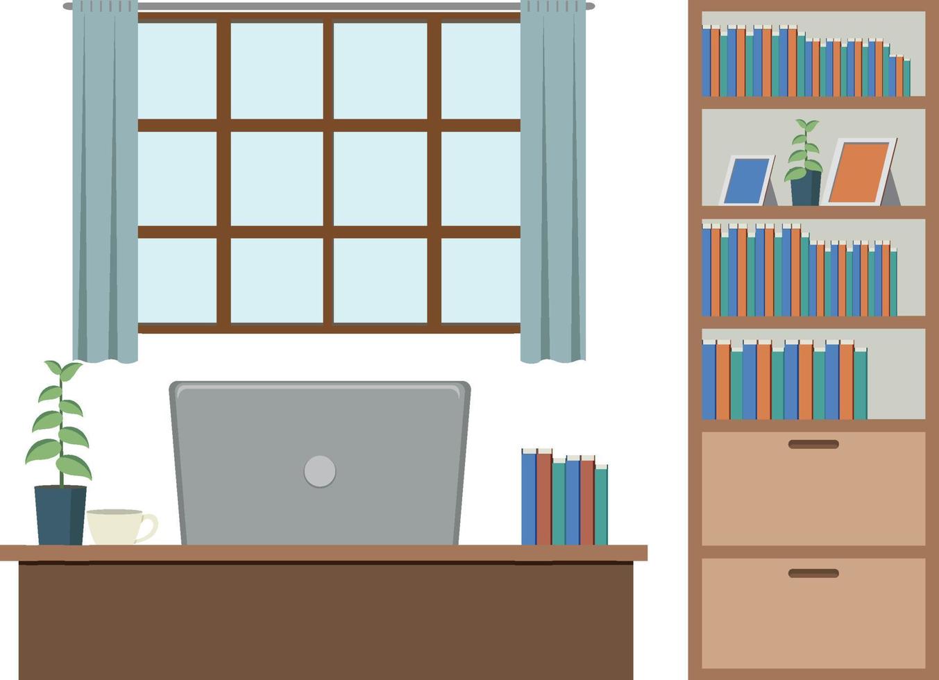 Work space home office flat design vector