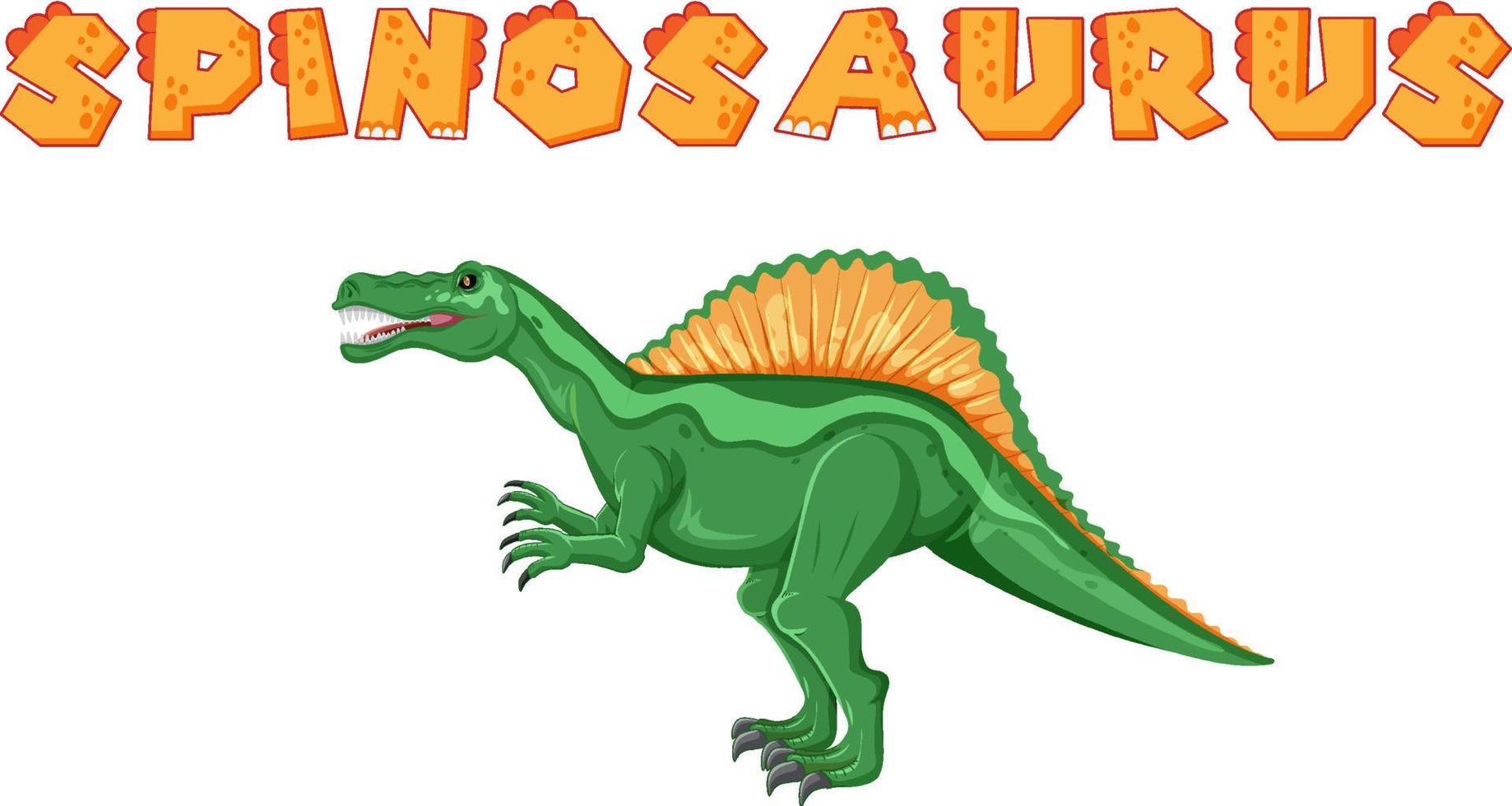Wordcard design for spinosaurus vector