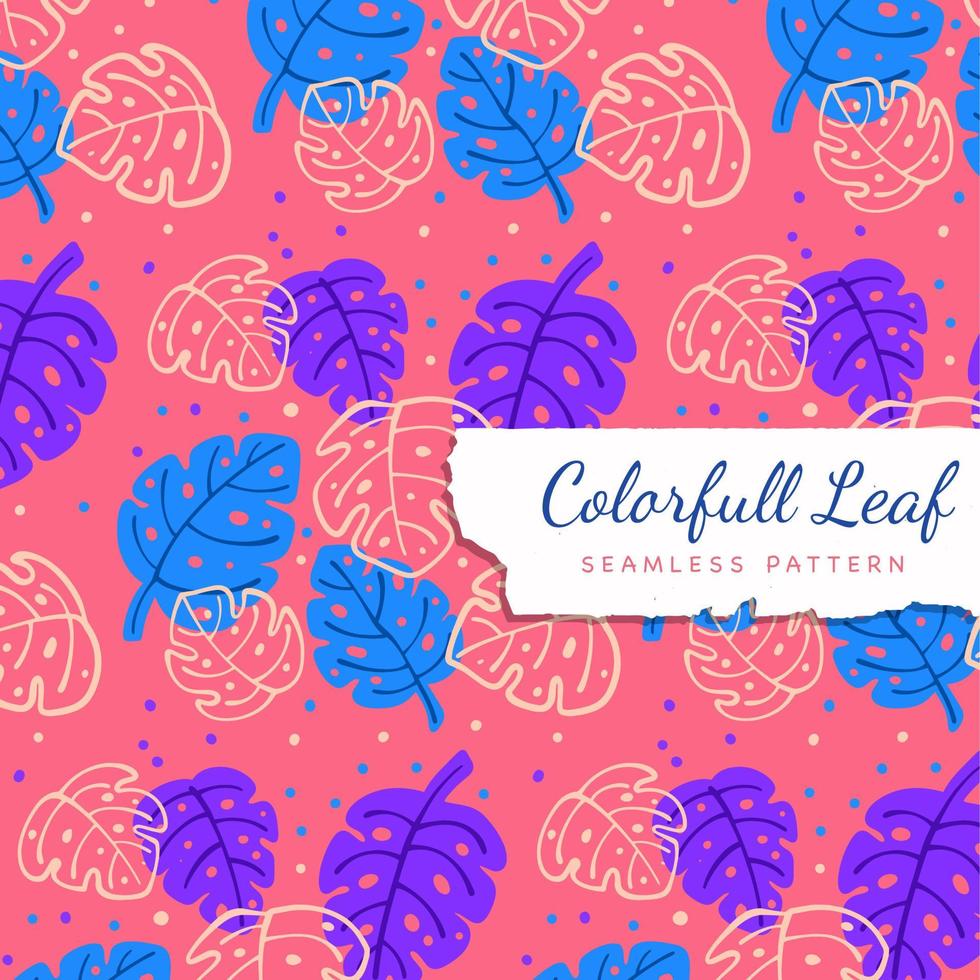 Colorfull Leaf Seamless Pattern vector