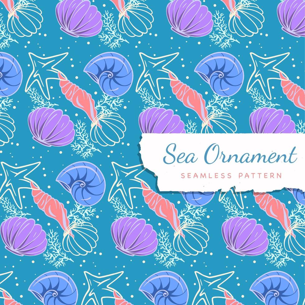 Sea Ornament Seamless Pattern vector