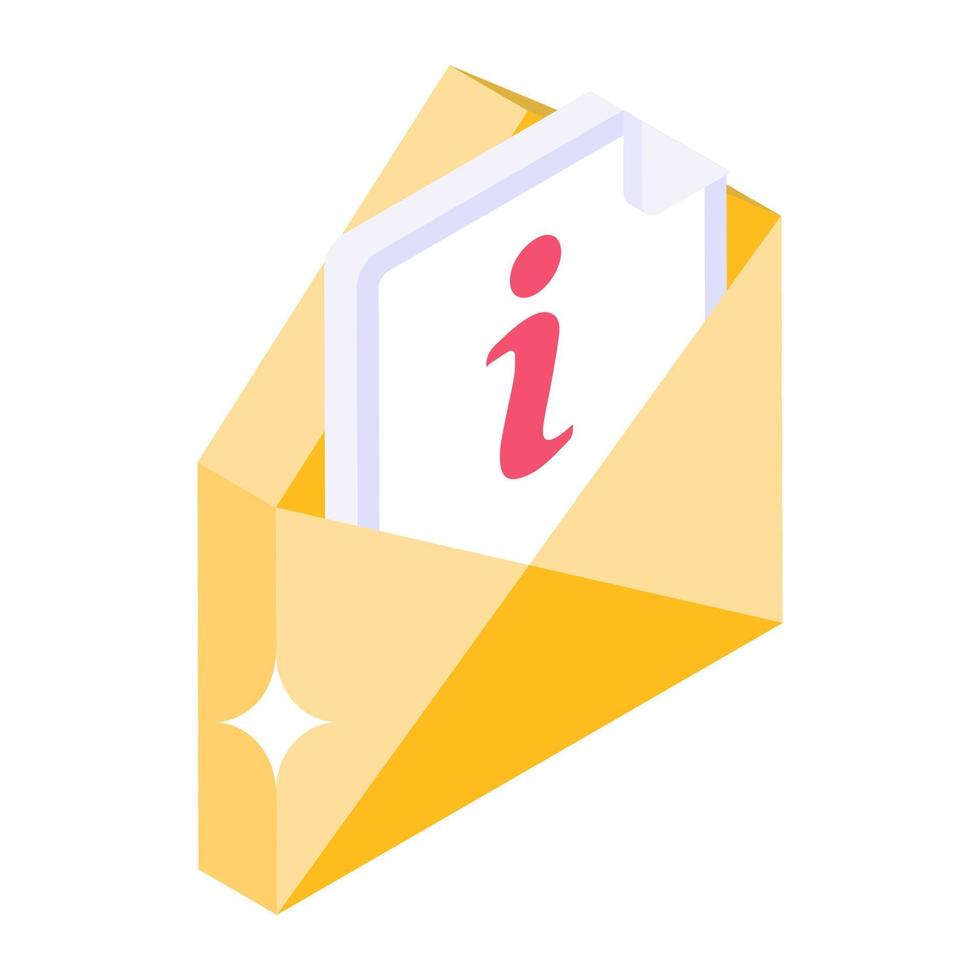Isometric icon having email information, editable vector design