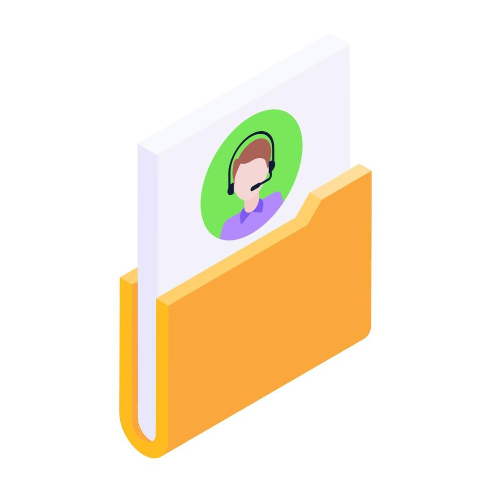 Modern isometric icon of a call center report vector