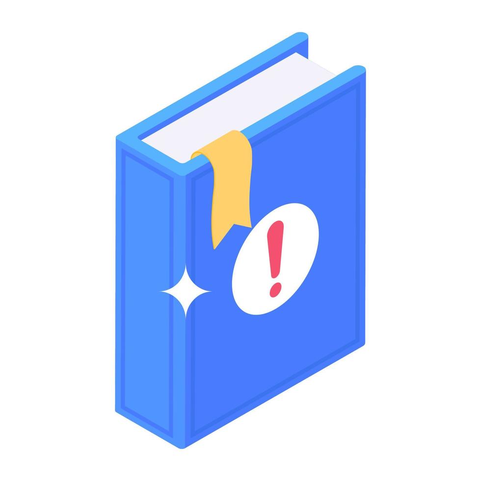 An icon of user handbook in isometric design vector