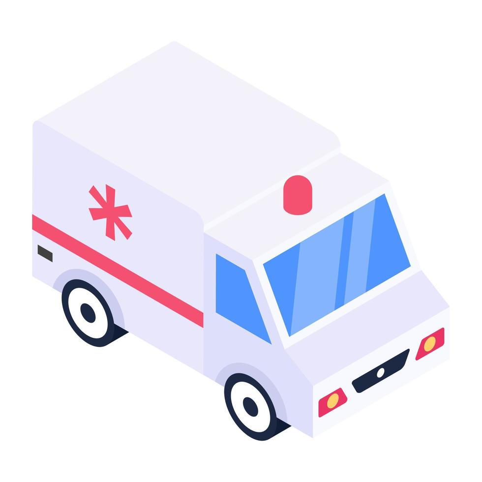 furgoneta de emergencia, un vector editable de ambulancia