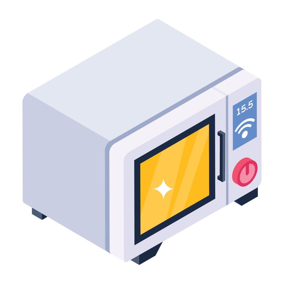 Electric oven icon in isometric design vector