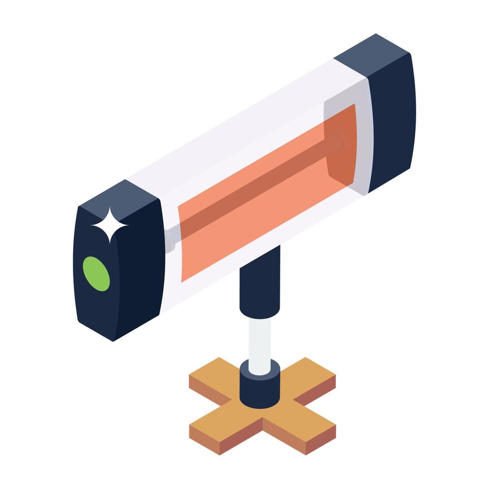 Electric heater icon, vector of home appliance style
