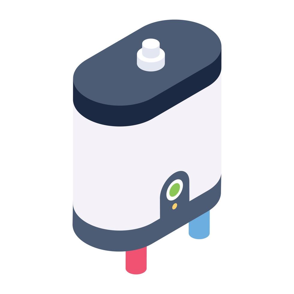 Home appliance, isometric icon of electric geyser vector
