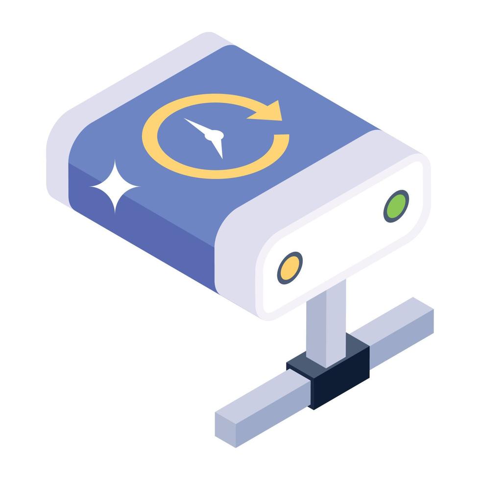 Isometric design of network drive icon vector