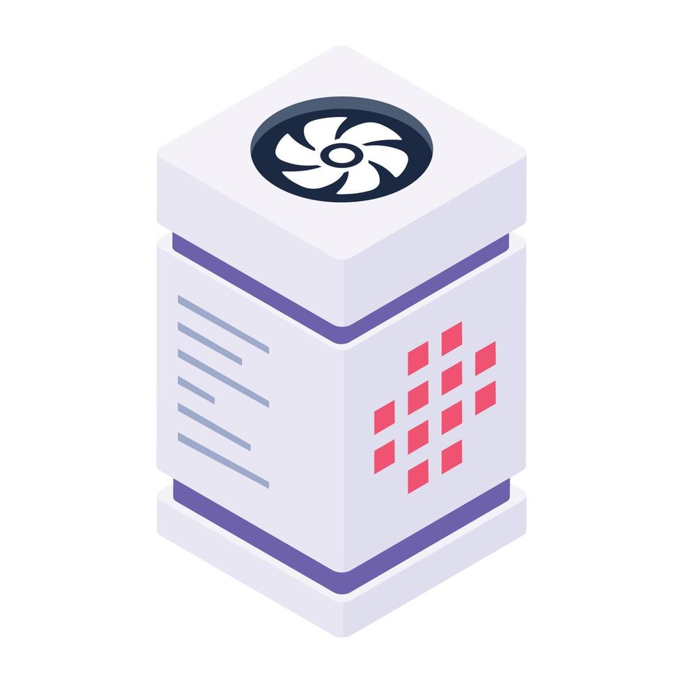 Isometric design of case fan icon vector