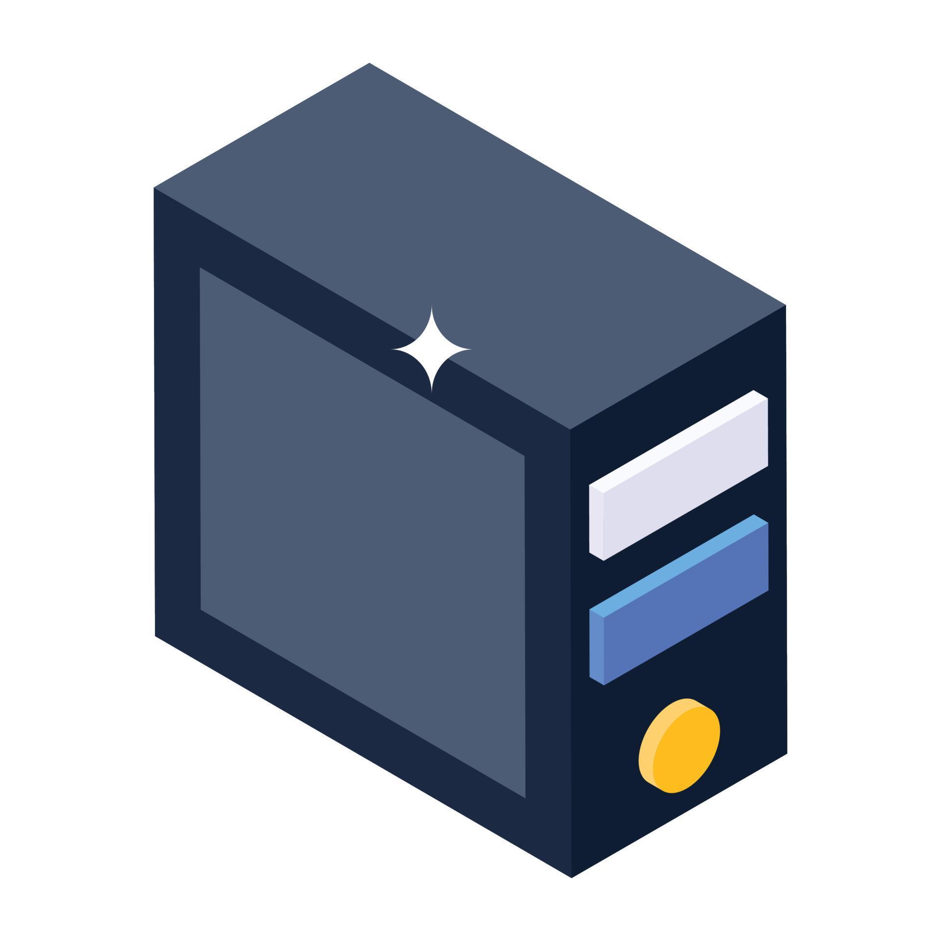 Computer processing unit, icon of cpu server in isometric design ...