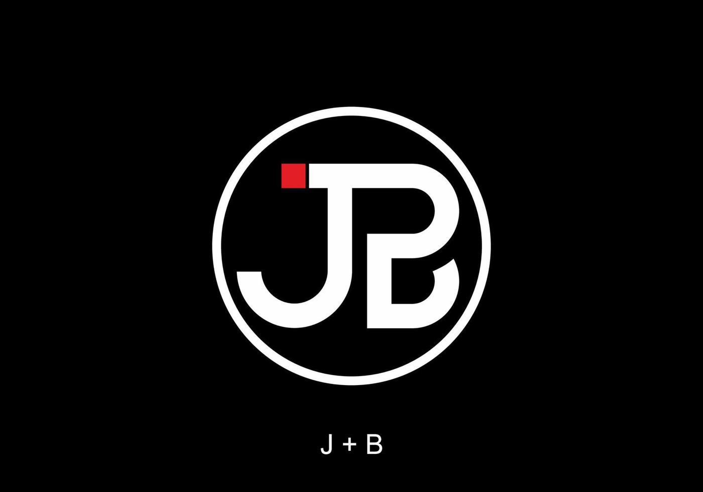 Black white red of JB initial letter vector