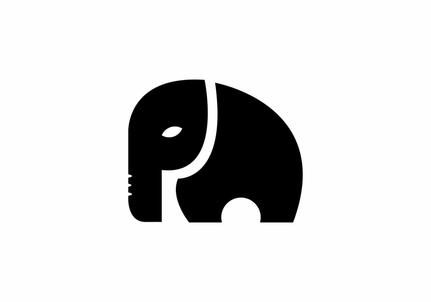 Black unique shape of elephant vector