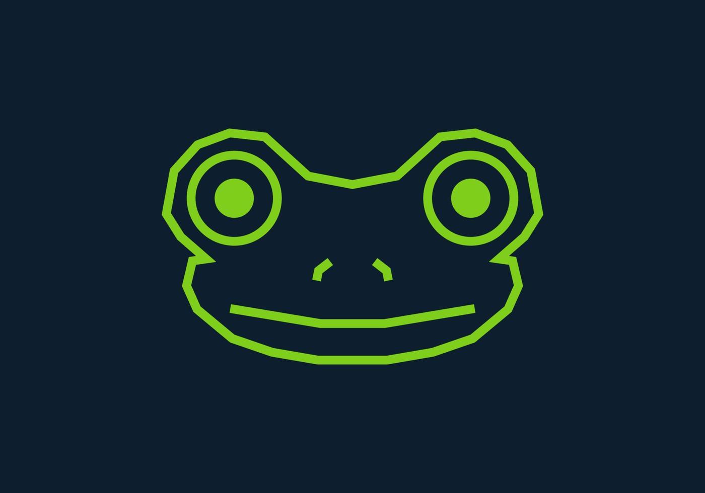 Unique frog head in straight lines style vector