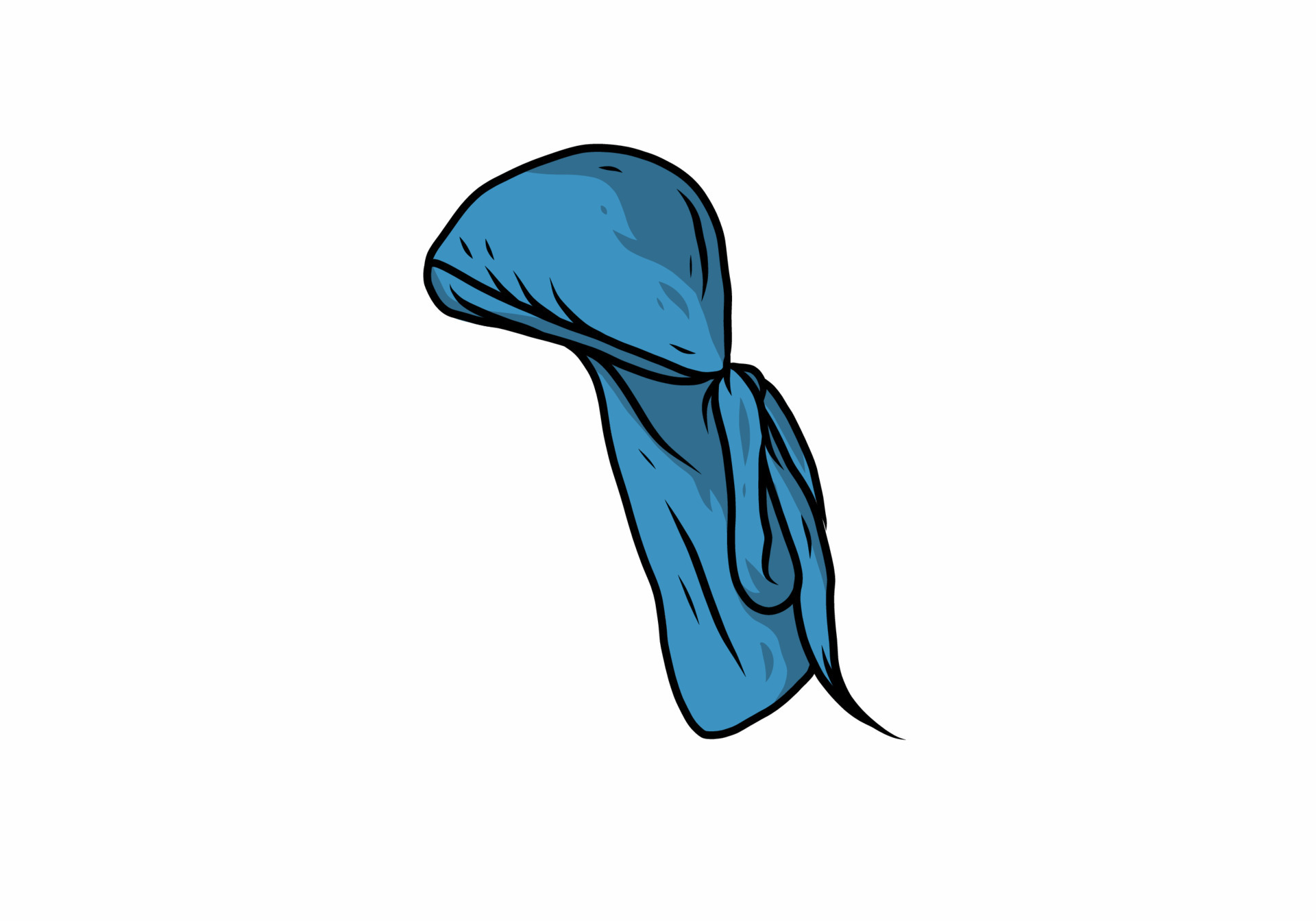Blue color of durag illustration drawing 6466753 Vector Art at Vecteezy