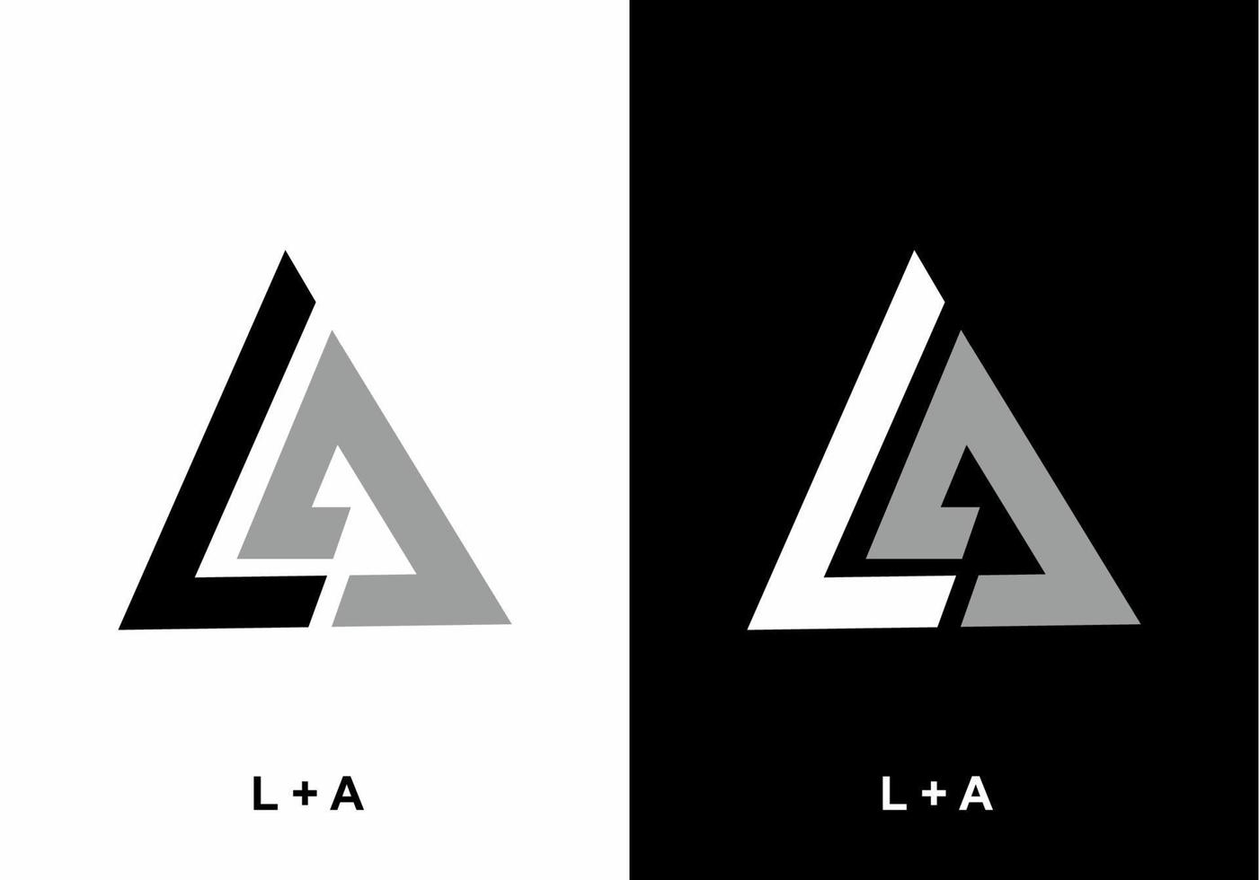 Black white grey of LA initial letter vector