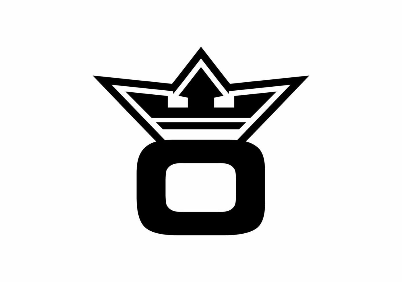 O initial letter with crown design vector