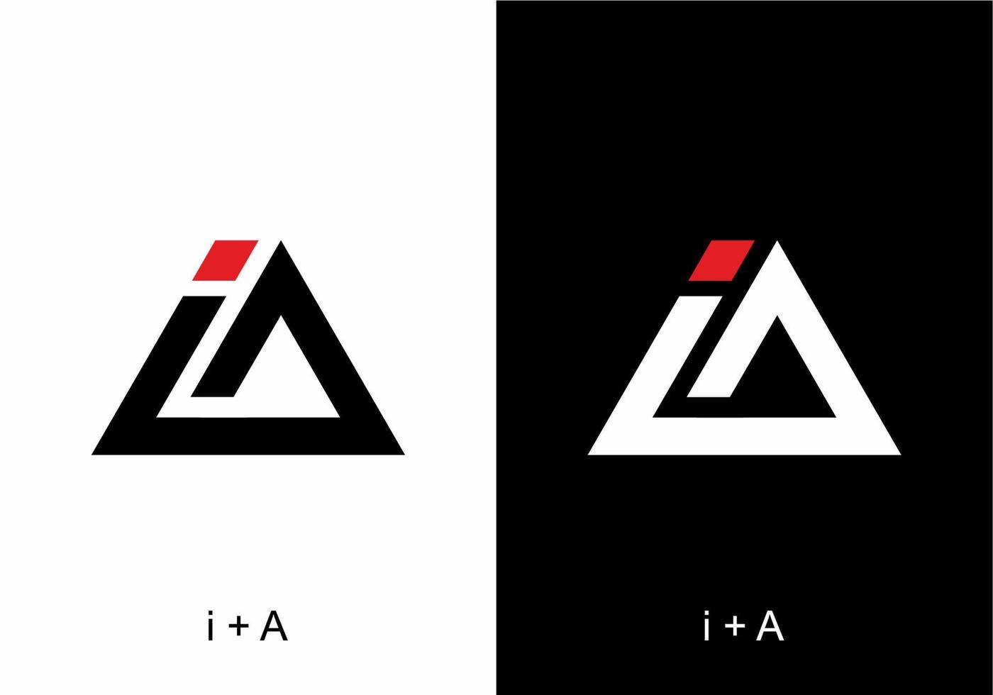 Black white red of iA initial letter text vector