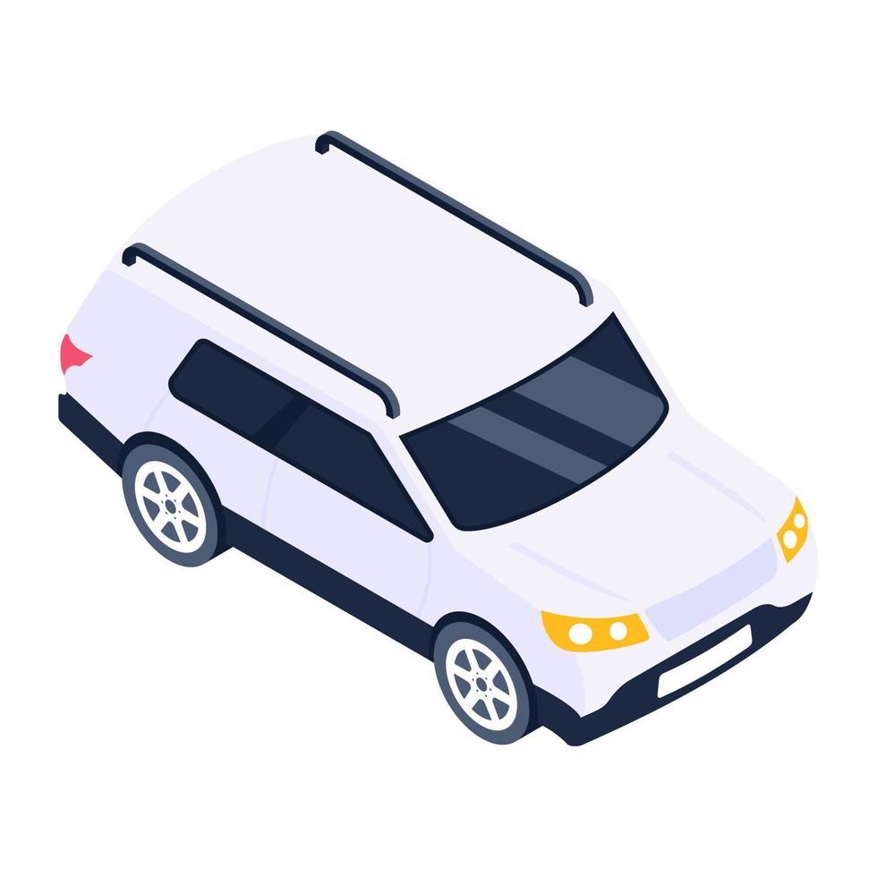 Trendy icon of sedan transport, isometric vector