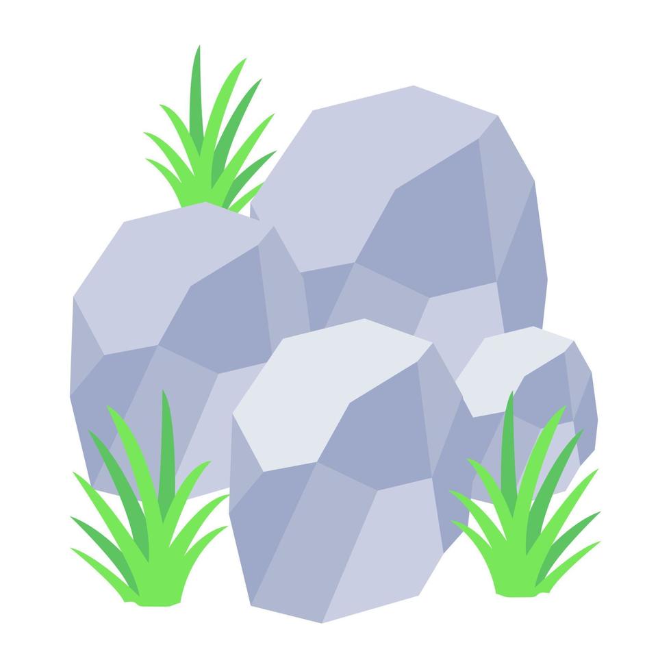 vector de piedras, icono editable de piedras de roca