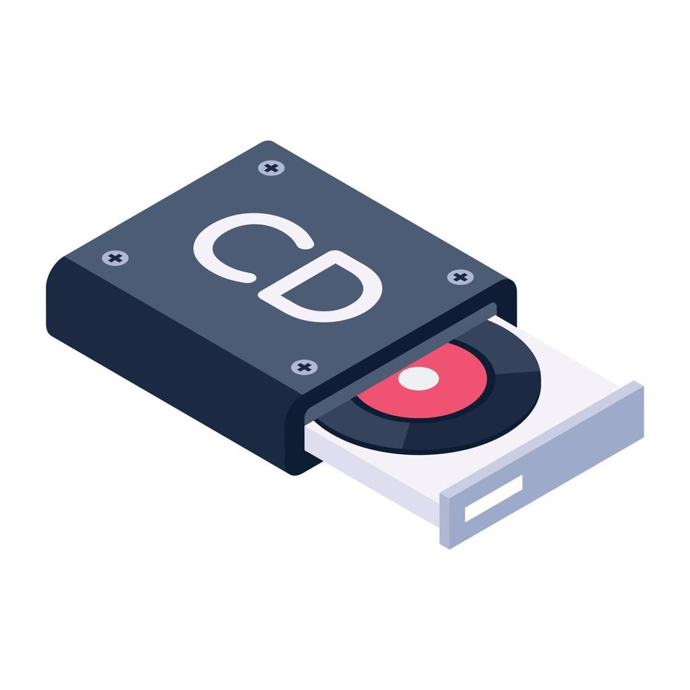 Cd player icon, isometric vector design.