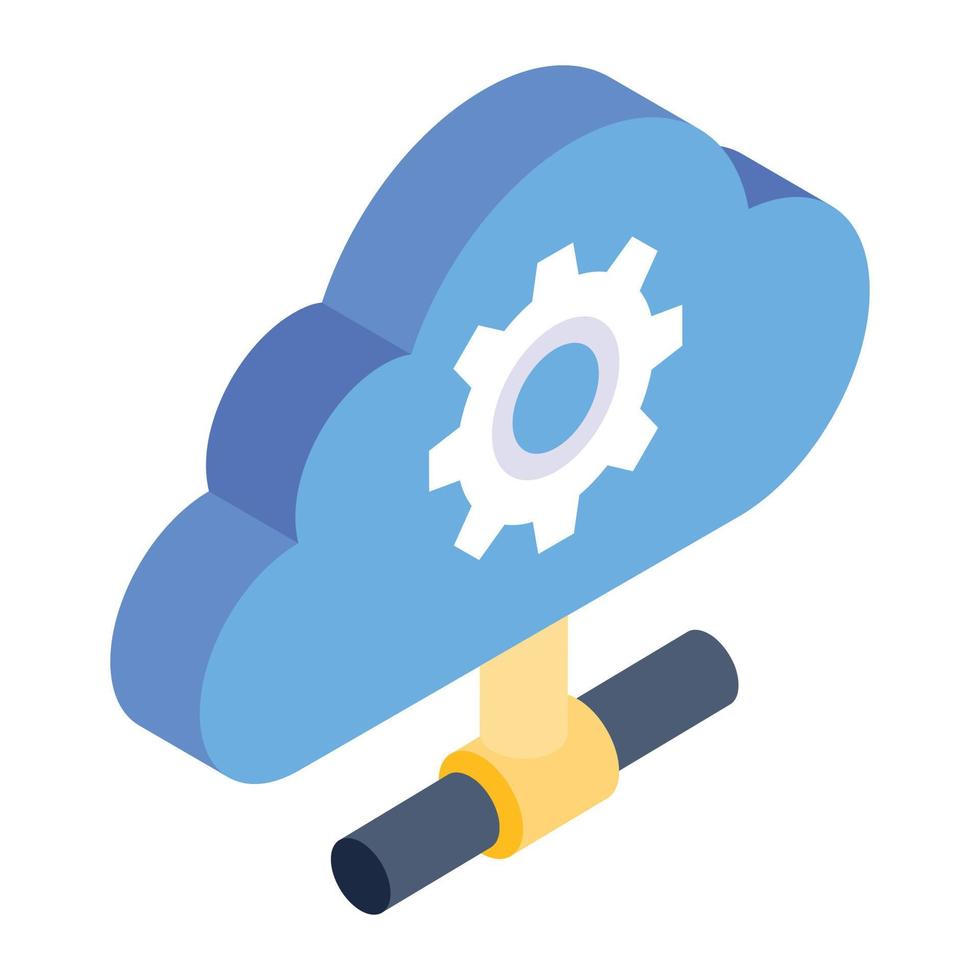 Trendy design of cloud network management icon vector