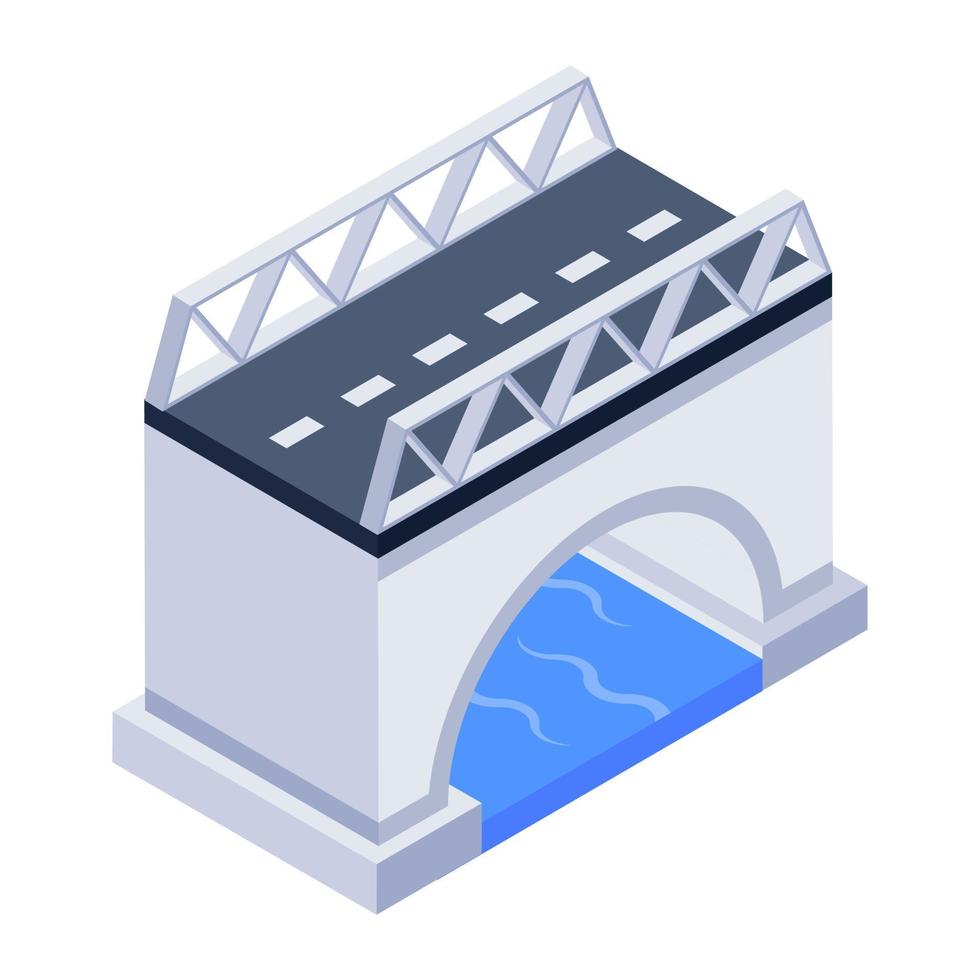 icono de puente en estilo isométrico, vector editable