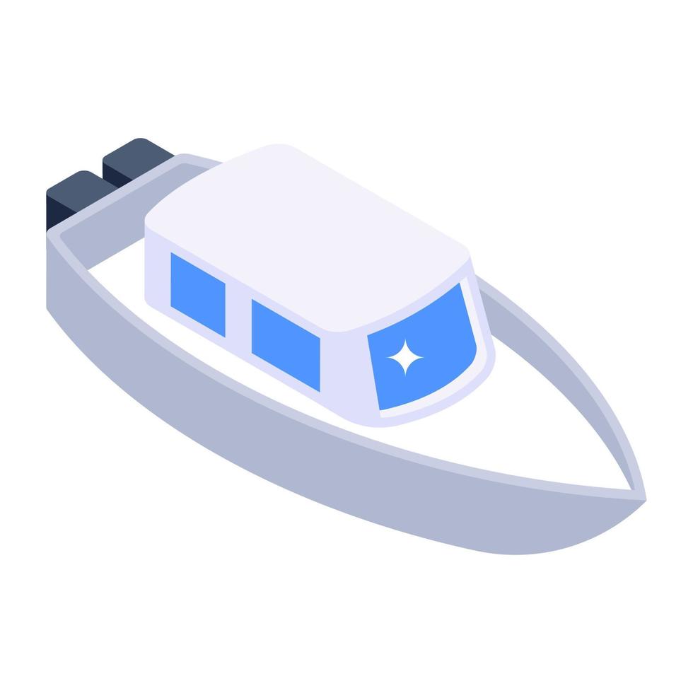 A watercraft journey, ship isometric icon vector