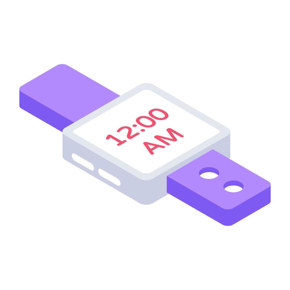 An icon design of smartwatch in editable isometric style, healthcare watch vector