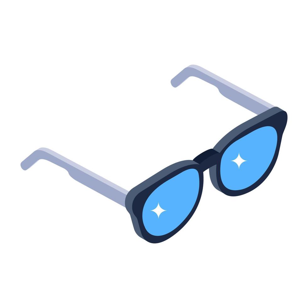 Icon of protective eyewear, glasses vector in isometric style