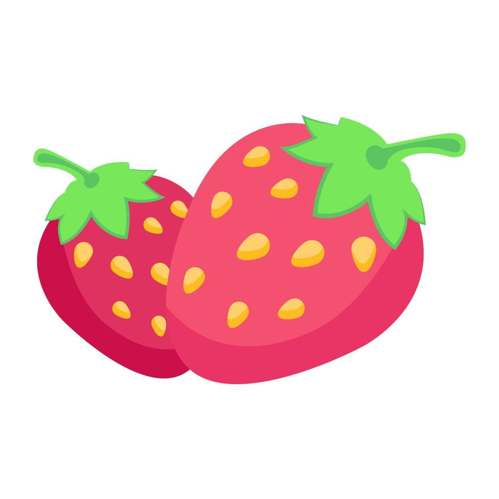 A vector of strawberries, isometric icon