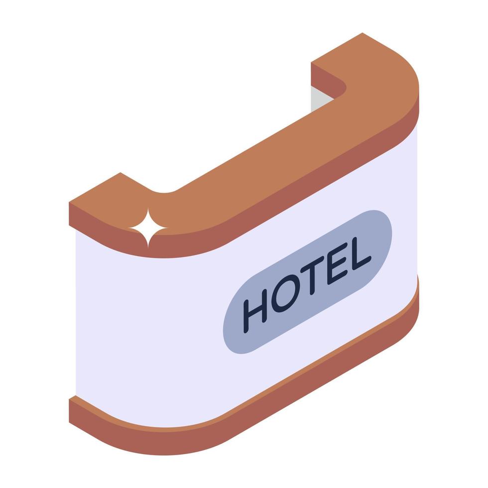 A vector of front desk, isometric icon