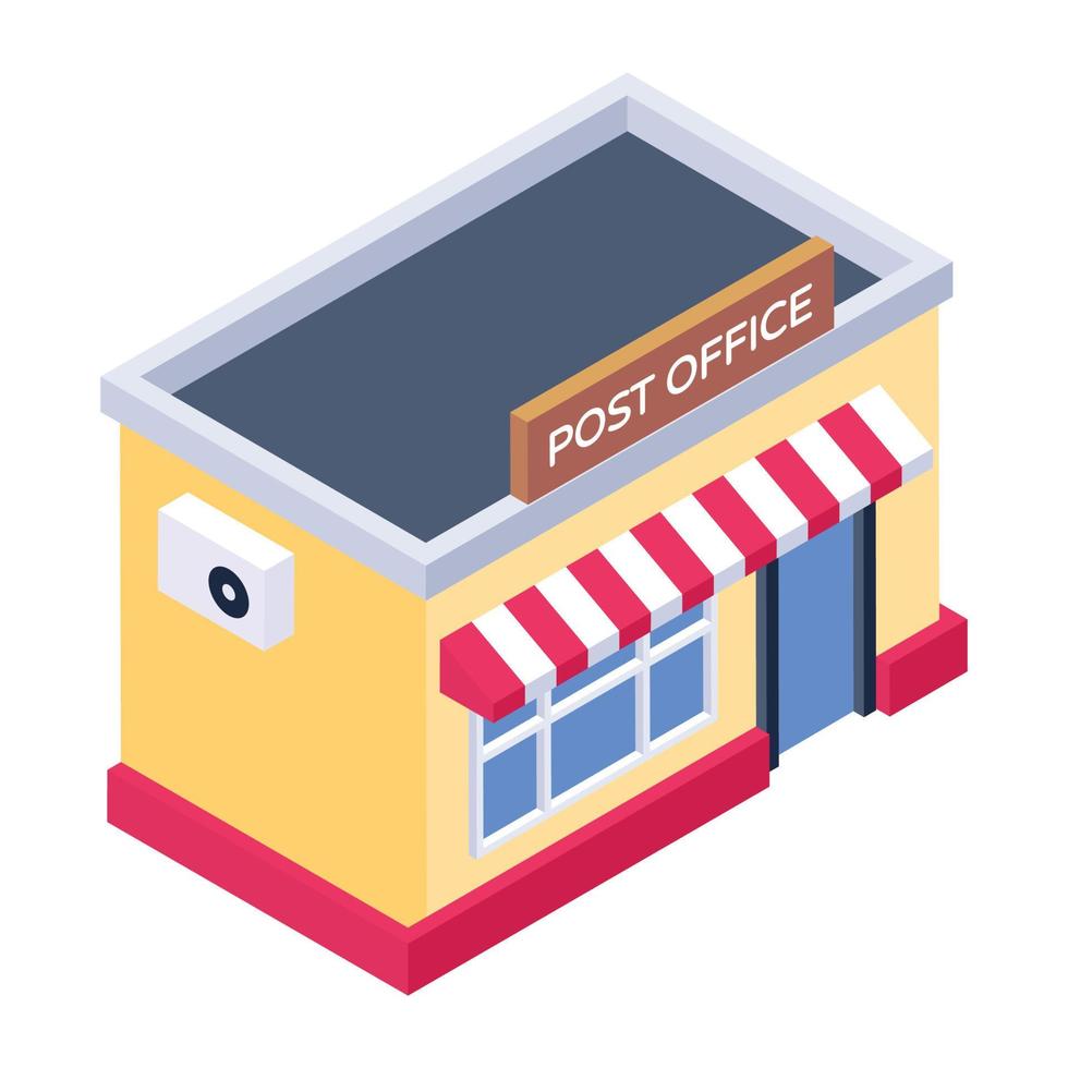 Trendy isometric vector of post office