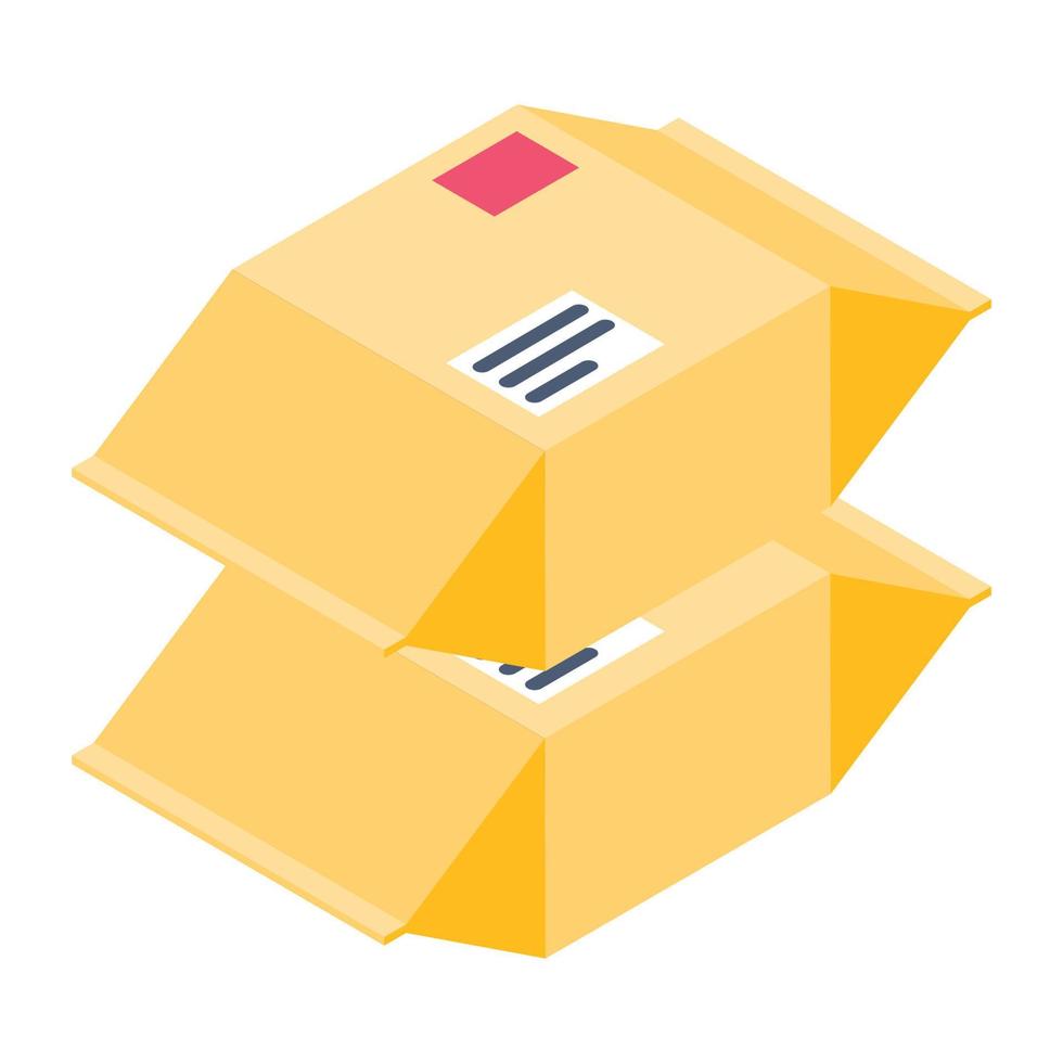 An icon of cargo parcels in modern isometric style vector