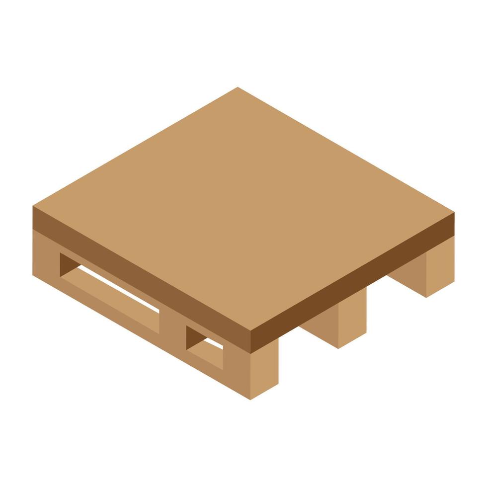 A wooden pallet isometric icon vector