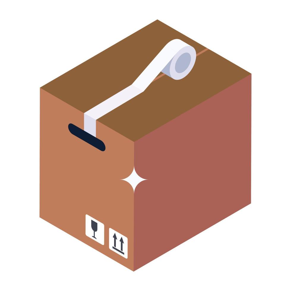 Tape over box, parcel wrap isometric icon 6467478 Vector Art at Vecteezy