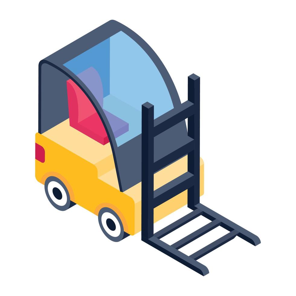 Forklift, editable vector of bendi truck