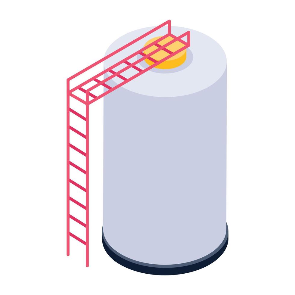 Icon of silo, storage unit in isometric style vector