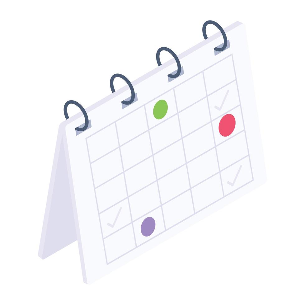 Schedule icon in isometric design vector
