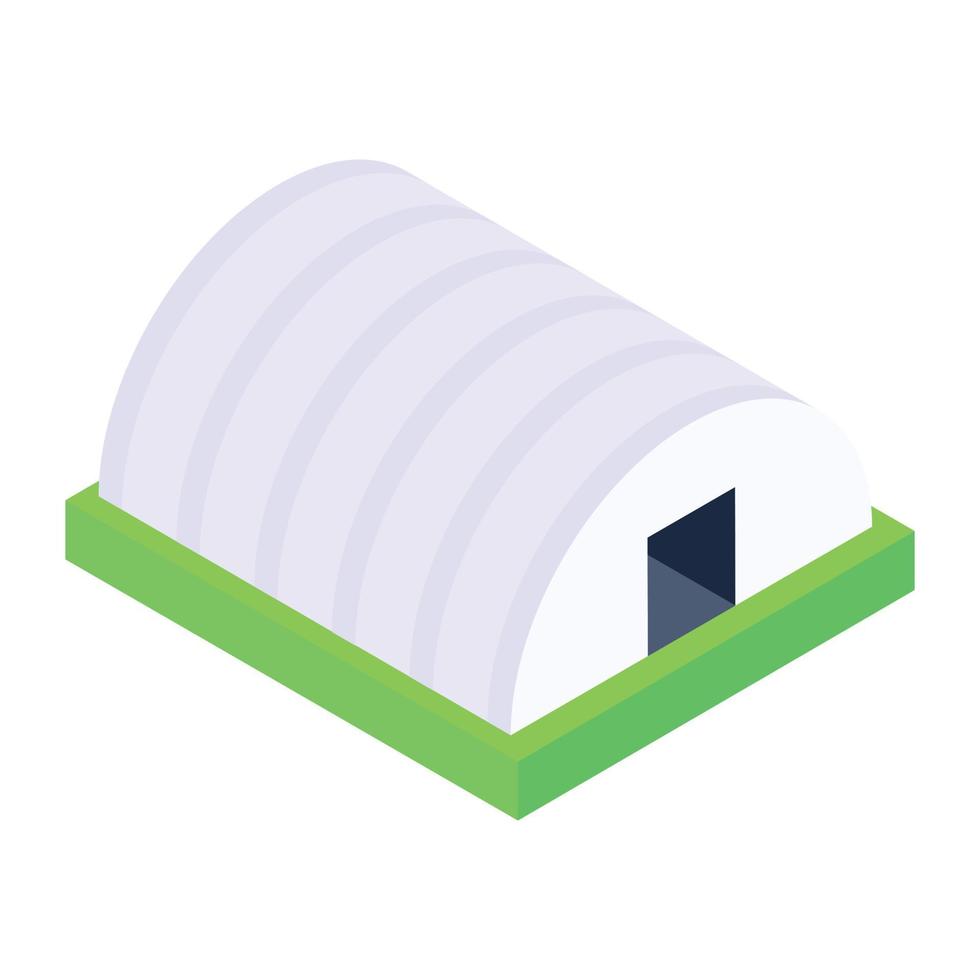 Godown icon, building for storing goods vector