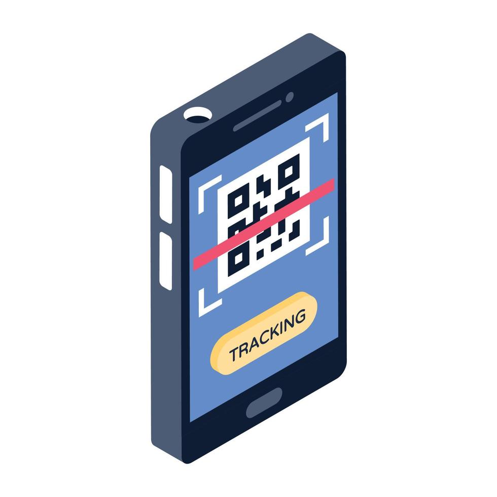 Icon of qr code tracking isometric design vector