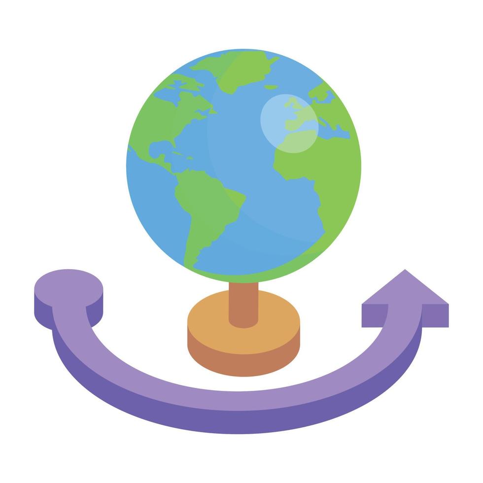 Trendy isometric icon of around the world vector