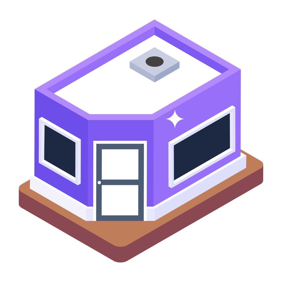 An aerial view of office building in isometric icon vector