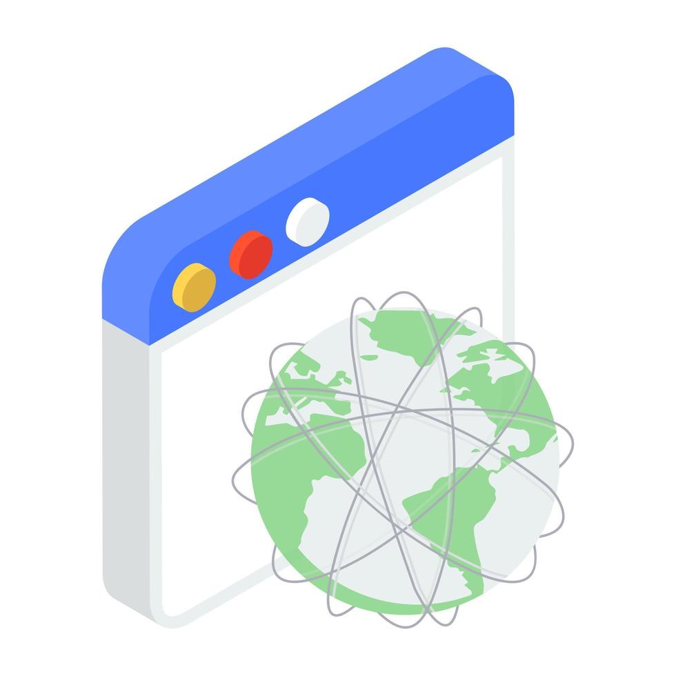 Icon of world wide web in trendy isometric style vector