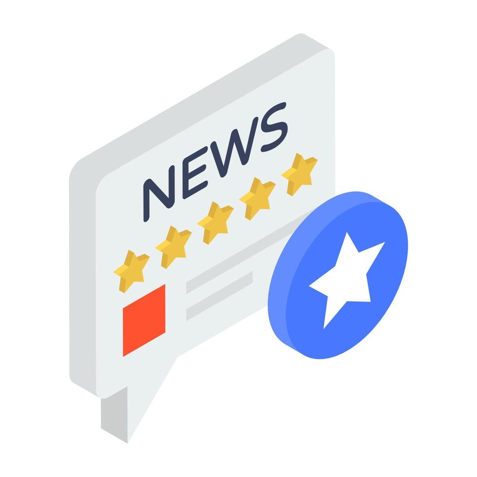 News ratings in isometric icon vector
