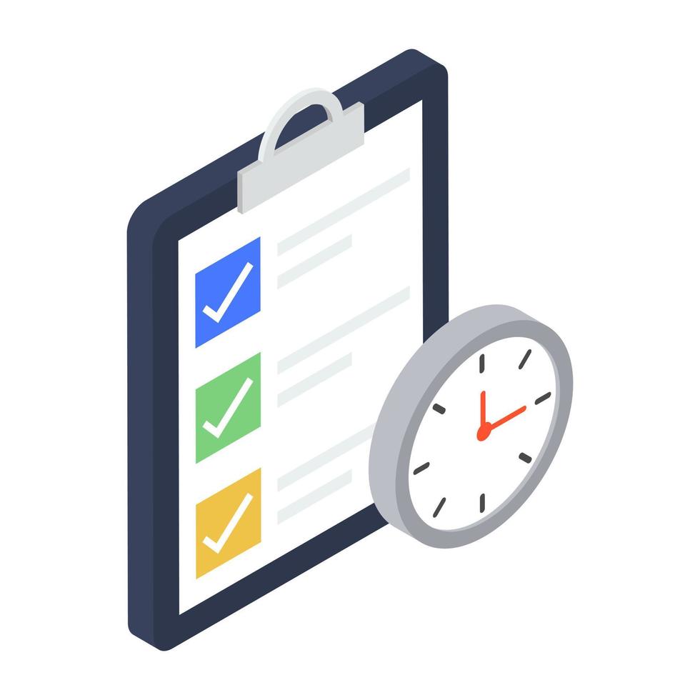 Project time icon in isometric vector